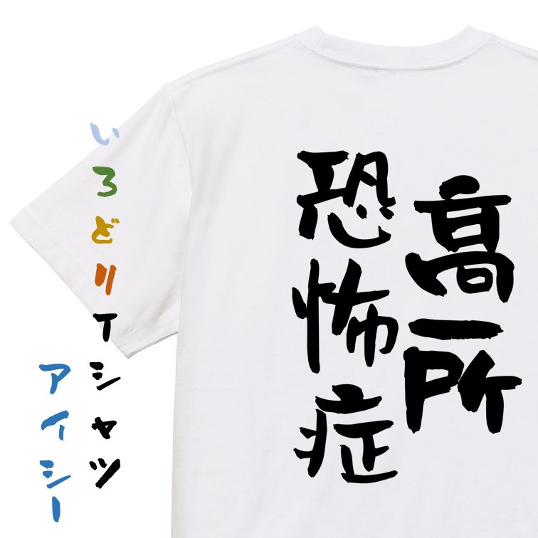 【長袖・ドライ有】夢の国系Tシャツ【高所恐怖症】おもしろTシャツ ネタTシャツ 文字Tシャツ ギフト プレゼント 贈り物 メッセージ 名言 団体 ウケ狙い 誕生日 記念日 職場 飲み会 推し活 出し物 発表会 学生