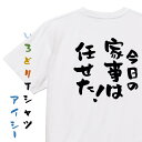 【長袖・ドライ有】家族系Tシャツ【今日の家事は任せた！】おもしろTシャツ ネタTシャツ 文字Tシャツ ギフト プレゼント 贈り物 メッセージ 名言 団体 ウケ狙い 誕生日 記念日 職場 飲み会 推し活 出し物 発表会 学生