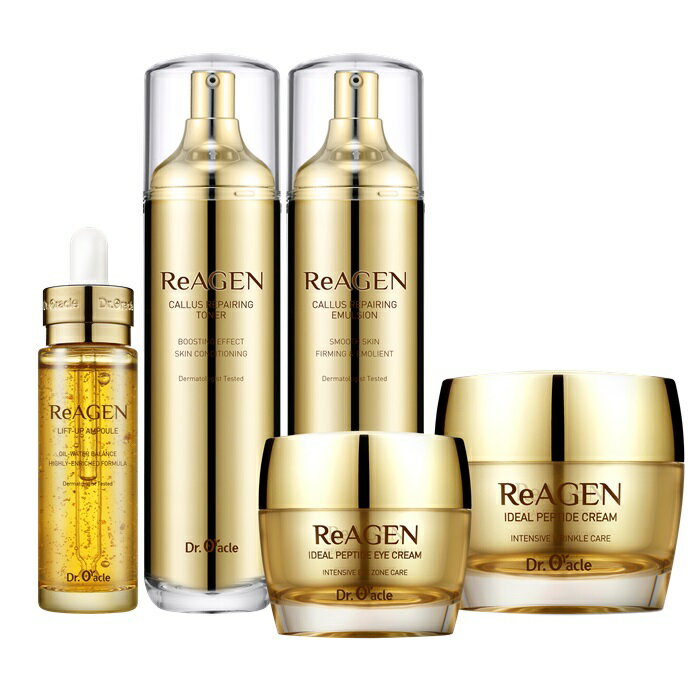 訳あり(推奨期限2024/09)数量限定大特価品！！【国内楽天市場限定販売正規代理店】Dr.Oracle (ドクターオラクル) ReAGEN (リエージェン) ANTI-WRINKLE SET ドクターオラクル スキンケア5点セット プレゼント ギフト クリスマス 韓国コスメ アンチエイジングのサムネイル