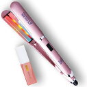 【LEDラバー】コラーゲンヘアアイロンLV ストレートアイロン コラーゲンオイルセット ピンク/シルバー プレゼント ギフト