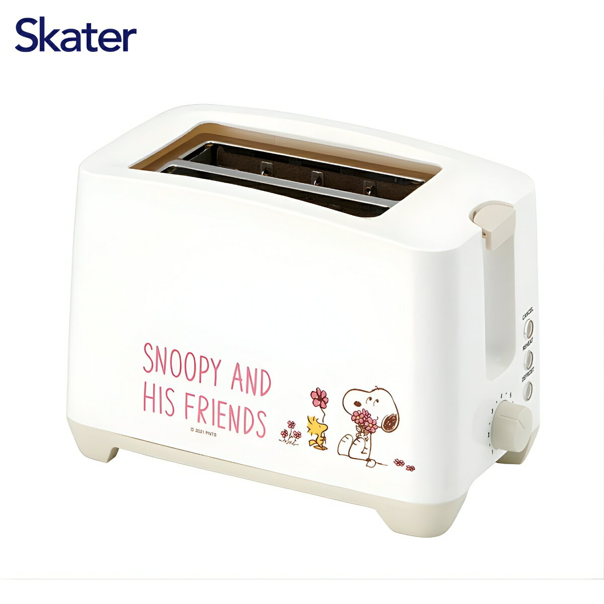 SNOOPY ポップアップトースター ETS1-566400 小型 縦型 パン焼き器 食パン トースト コンパクト キャラクター 家電 おしゃれ かわいい スヌーピー ピーナッツ スケーター