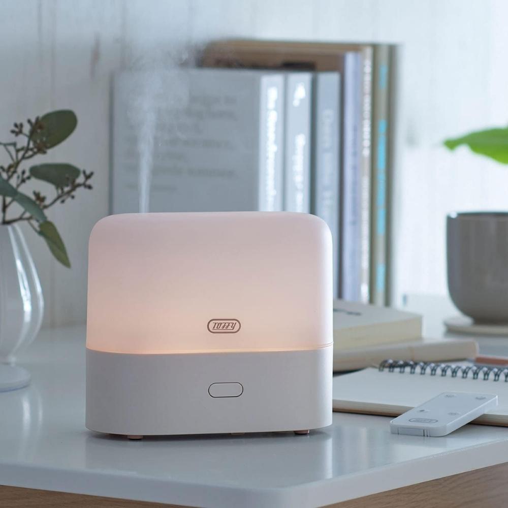 ラドンナ トフィー 抗菌LEDアロマディフューザー加湿器 加湿器 卓上 オフィス HF03 グレージュ ペールアクア アロマオイル アロマウォーター 超音波振動 おしゃれ ライト 癒し 小型 コンパクト 温活
