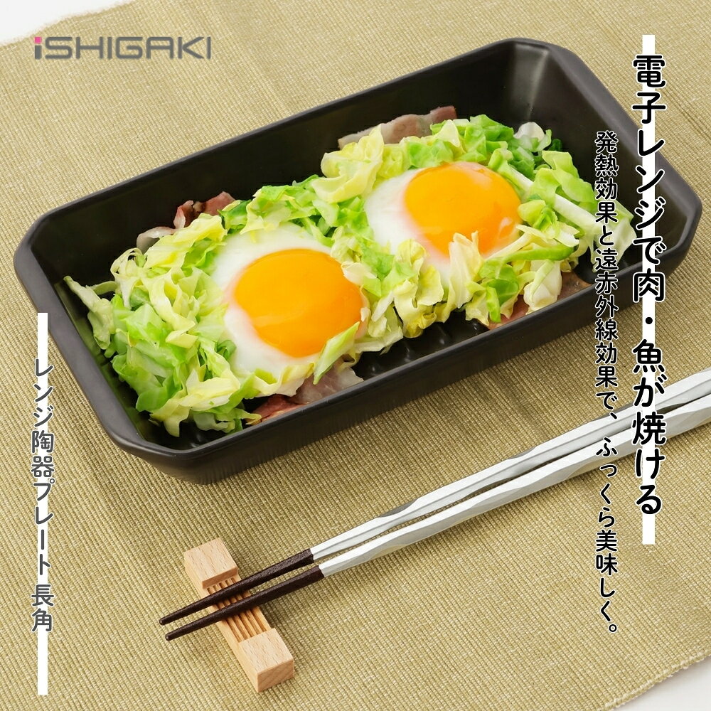 イシガキ産業 DLレンジ陶器プレート 長角 19x11cm 電子レンジ調理器 焼き魚 焼く 遠赤外線 オーブン 魚焼きグリル 食器乾燥機 食器洗い乾燥機 調理器具 irodorich-10003613 彩り空間キャラクターズ サンプル画像2