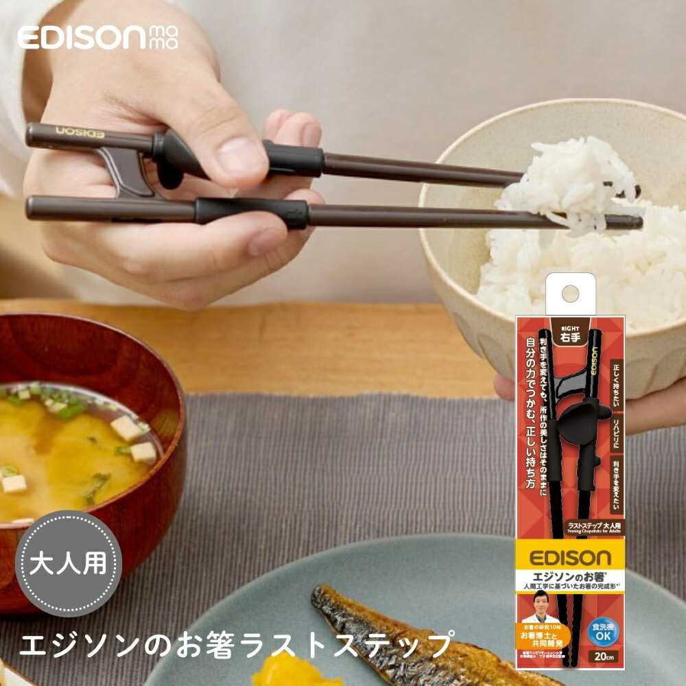エジソン エジソンのお箸ラストステップ 大人用 右手 KJ1030320 メール便対応 箸 食洗器対応 大人 ラス..