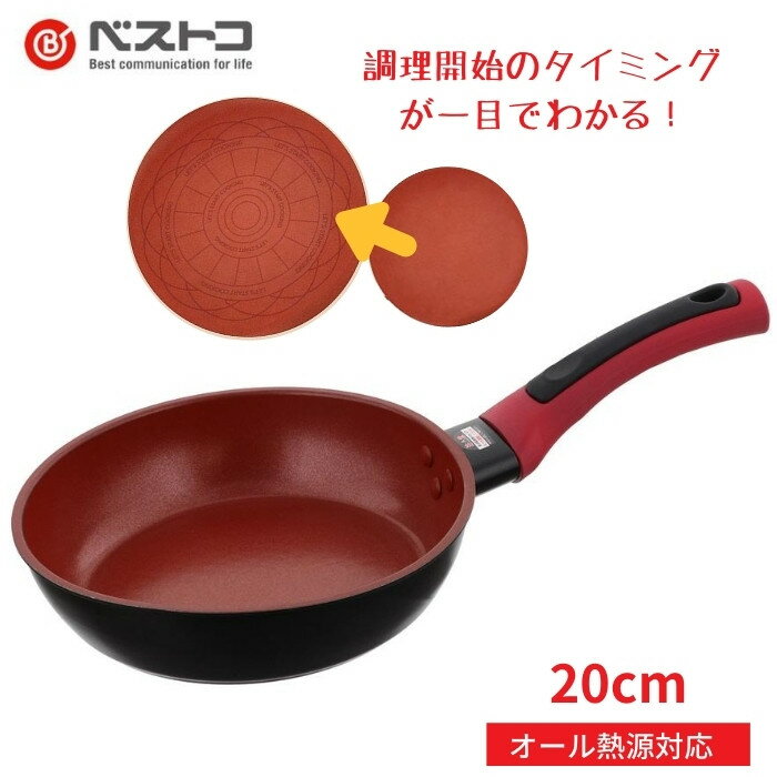 フライパン ih 20cm おしゃれ デリシャスサイン ND-4451 ギフト IH ガス火対応 ベストコ 246238のサムネイル