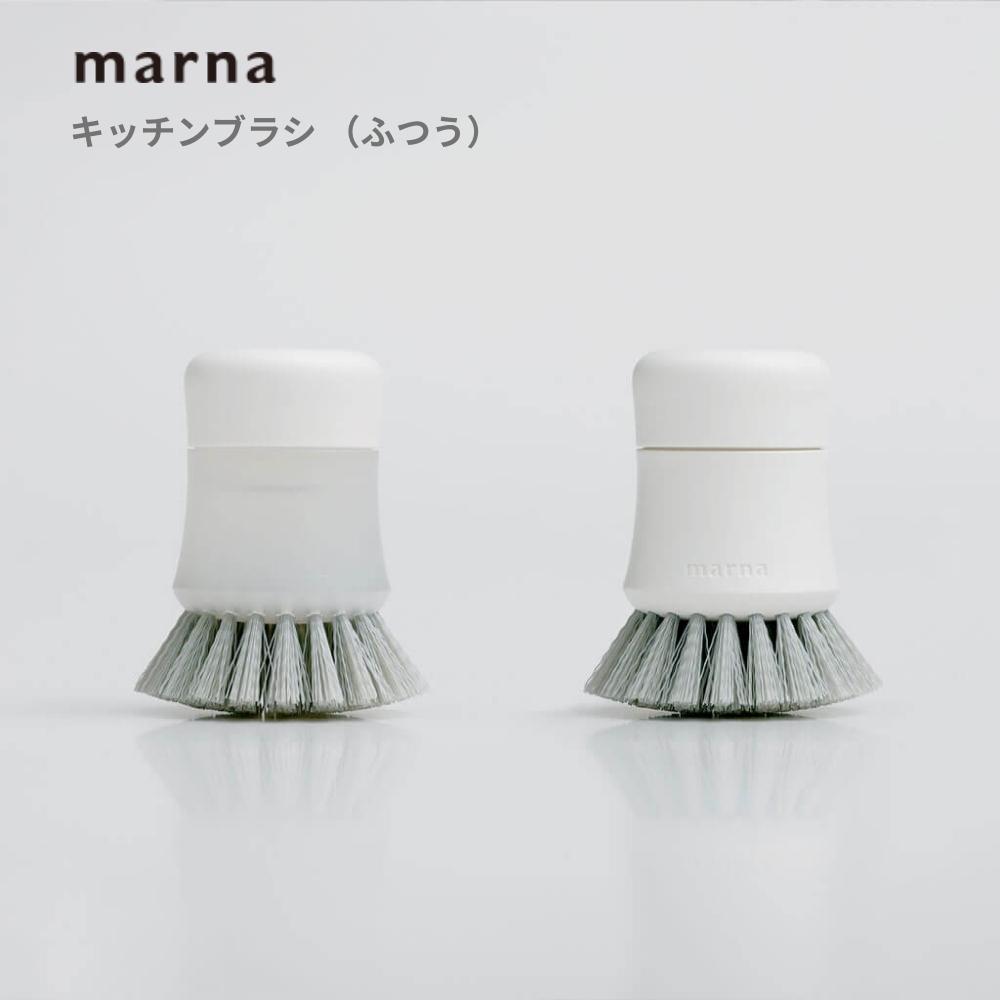 マーナ キッチンブラシ K788 ふつう 洗剤 洗剤が入る 洗剤入れ ミニ おしゃれ 白 掃除 ブラシ キッチン 食器洗い たわし