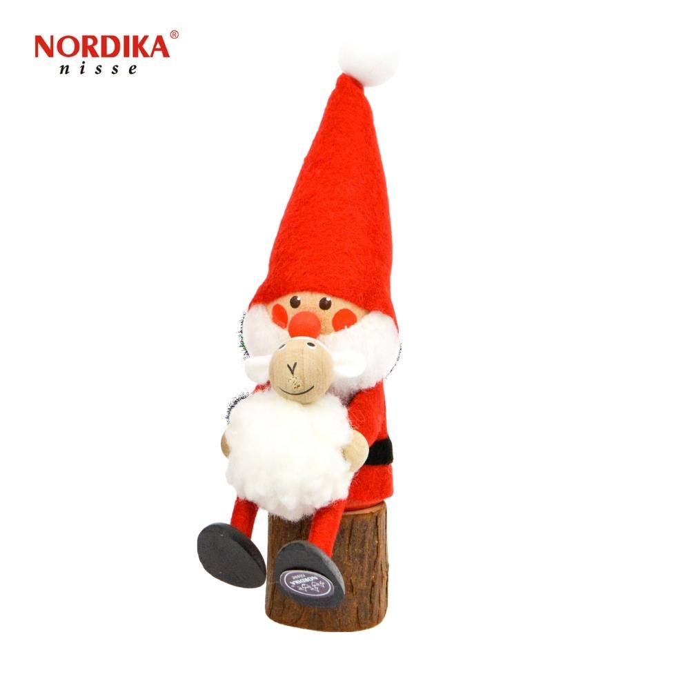 ノルディカニッセ 白羊を抱えるサンタ NRD120483 木製 人形 デンマーク クリスマス プレゼント ギフト 飾り 窓 子供 大人 おもちゃ 北欧 インテリア