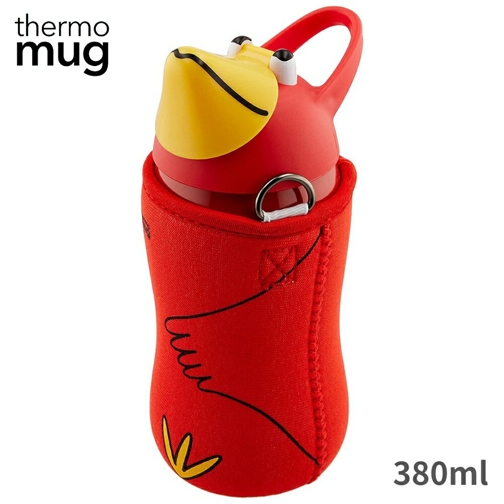 楽天彩り空間サーモマグ 水筒 子供 キッズ ストロー カバー付き AM18-38 Animal Bottle RED トリ 鳥 キャラクター thermo mug/