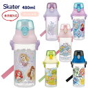 スケーター 直飲み 子供 キッズ 水筒 480ml クリアボトル プラスチック アナと雪の女王 プリンセス すみっこ ポケモン カービー PSB5TR(3)