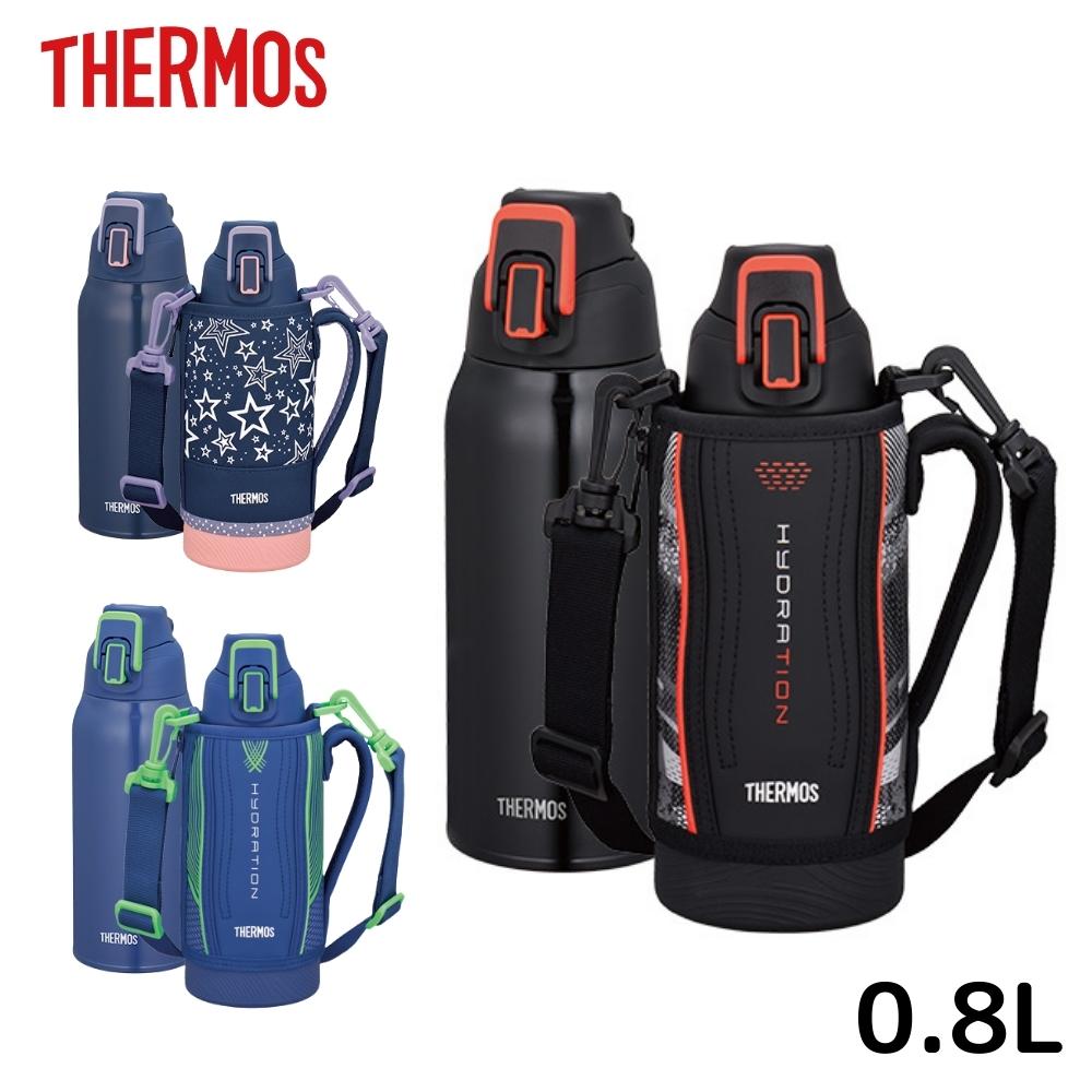 店内全品対象エントリーで＋P5倍★サーモス 水筒 800ml FHT-802F 子供 カバー付き ショルダー 直飲み 保冷 キッズ 女の子 男の子 小学生 中学生 おしゃれ 子ども かわいい スポーツ ワンタッチ ステンレス 大容量 スポーツドリンク対応「24S」[TOKU]