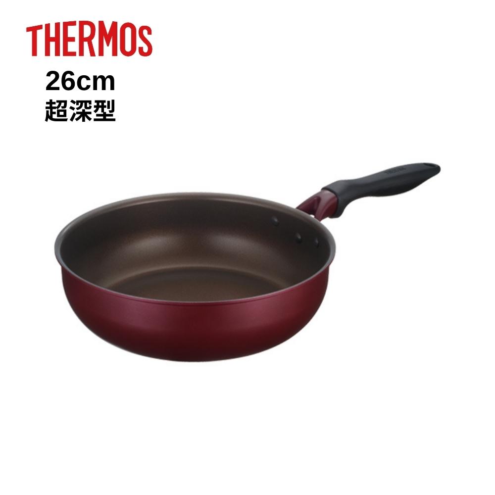 サーモス フライパン IH 26cm 超深型 KFH-026D R レッド ガス 鍋 焦げにくい デュラブルシリーズ