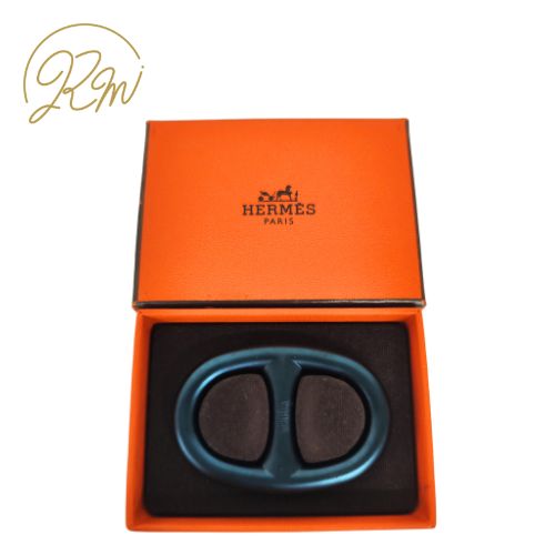 【中古】HERMES エルメス スカーフリング シェーヌダンクル ブルー 【中古】HERMES エルメス スカーフリング シェーヌダンクル ブルー
