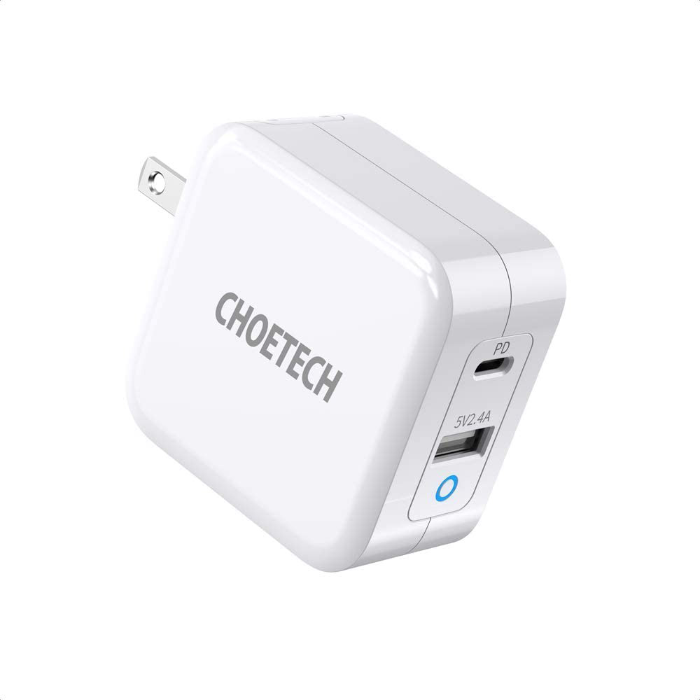 PD充電器 タイプC コンパクト 小さい 65w 急速充電 Type-C GaN（窒化ガリウム）2ポート（タイプC×1 USB-A×1) 折りたたみ 式 プラグ iPhone/iPad/MacBook/ノートパソコン/Switch等対応 タイプC /Choetech PD65W dual ports