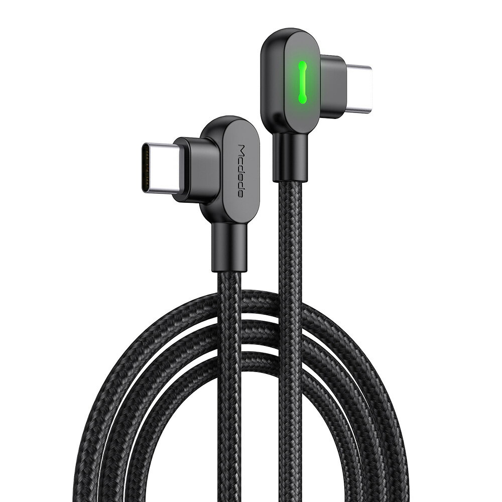 Mcdodo タイプC L型 90度 60W 急速充電 タイプc 充電ケーブル L PD 高速 転送 LED 高耐久 ナイロン編み iPhone15 iPad Air/Pro アンドロイド 各種 対応 /Button SS PD C-C Cable 2m