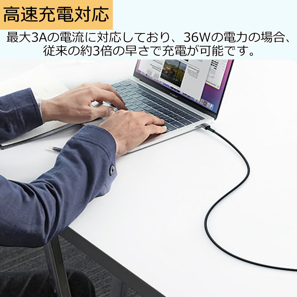 Mcdodo 3A 充電ケーブル USB タイプA ライトニング Type-A to Lightning ナイロン編み ケーブル 急速充電 データ転送 iphone 1.8m