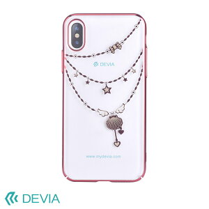 【アウトレット品】iPhoneX / iPhoneXs 用 カバー スワロフスキー シェル チャーム クリスタル ケース / Crystal Shell case ローズゴールド