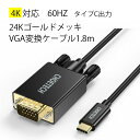 Choetech 最大転送速度の早いUSB Type-C VGA 出力する変換ケーブル 4K対応 1.8m 1