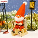 ノルディカニッセ そりに乗ったサンタ NRD120072 木製 人形 デンマーク クリスマス プレゼント ギフト 飾り 窓 子供 大人 おもちゃ 北欧 インテリア