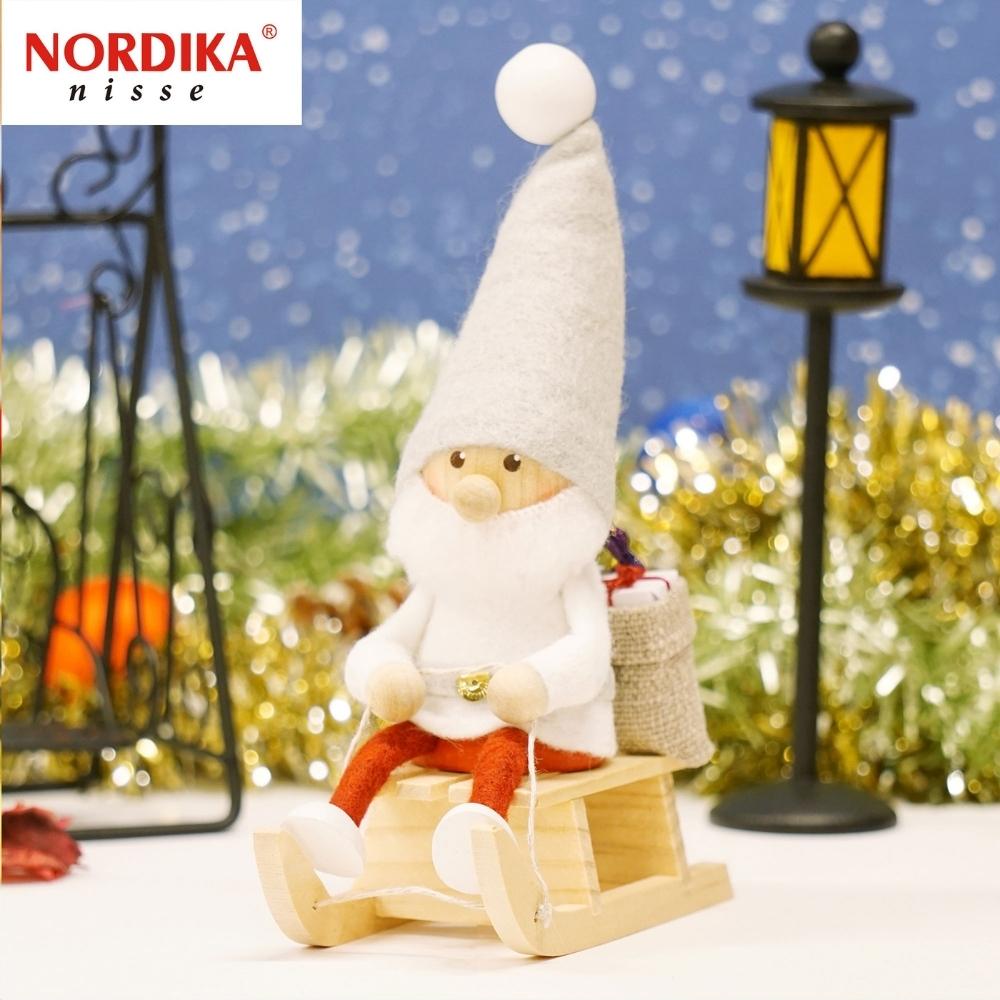 ノルディカニッセ そりに乗るサンタ サイレントナイト NRD120646 木製 人形 デンマーク クリスマス プレゼント ギフト 飾り 窓 子供 大人 おもちゃ 北欧 インテリア