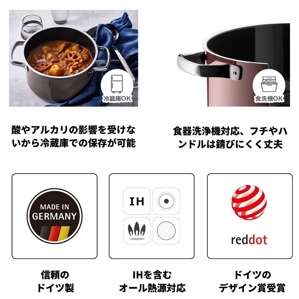 WMF両手鍋20cmIH対応鍋ハイキャセロールフュージョンテックミネラルドイツ製なべギフト