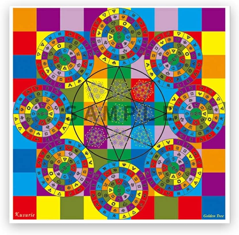 クスリエ ハンカチ ゴールデンツリー タオル クスリ絵 活力 元気 運気 パワー エネルギー ヒーリング ..