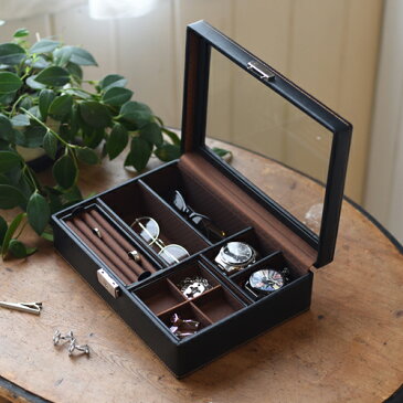 クーポン発行中 30%ポイントバック! 12/22(土)9:59まで 【LA VITA IDEALE】メンズアイテム収納ボックスL ブラック【20P03Dec16】【収納ケース インテリア おしゃれ 卓上トレイ 皮革 レザーケース 小物入れ 小物ケース ギフト 母の日 父の日】