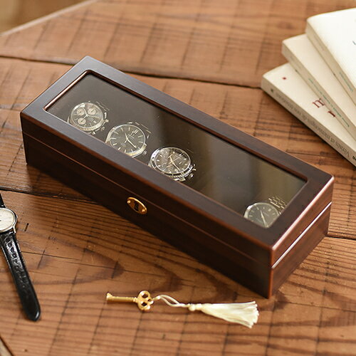 クーポン発行中 在庫限り 楽天1位 腕時計ケース ウォッチケース コレクションケース 木製ウォッチケース 5本用 コレクション 収納 ケース 腕時計置き 腕時計 ウォッチ 木製 鍵 シンプル856-120