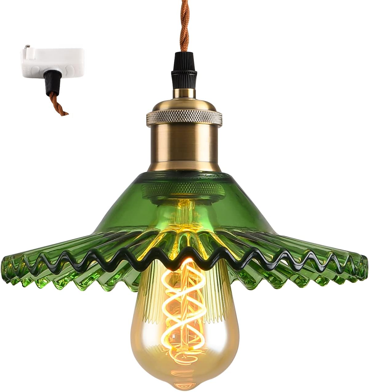 ペンダントライト 引掛け式 ダクトレール式 E26口金 水晶 シェード 吊り下げ 引掛シーリングプラグ付き..