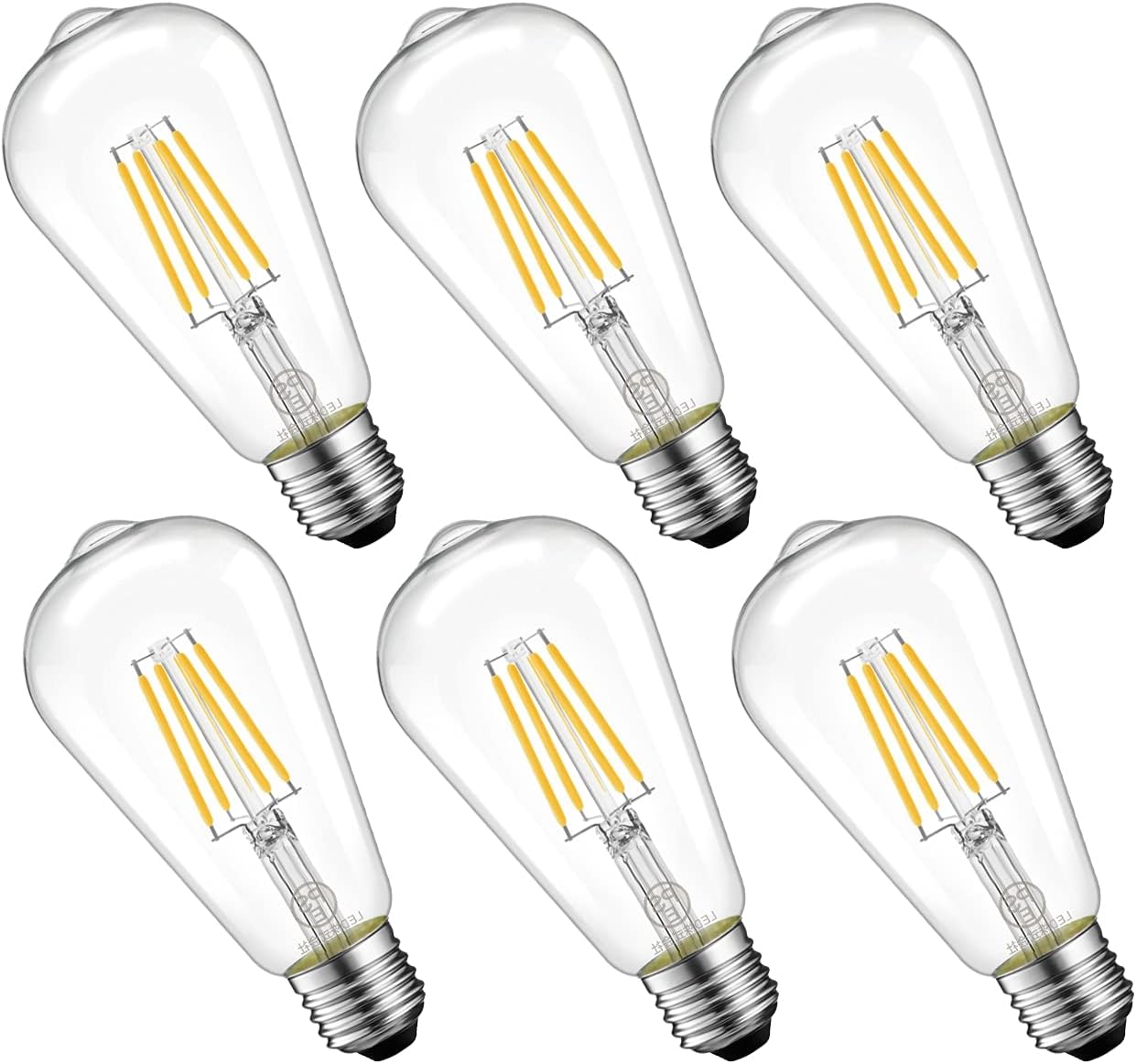 ST64 LED電球 エジソンランプ E26口金 40W形相当 470LM 2700K電球色 フィラメント 電球 クラシック 雰囲気 レトロ電球 調光器非対応