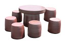 信楽焼 ガーデンテーブル 40号 鉄赤テーブルセット7点 陶器 テーブル 彩り屋