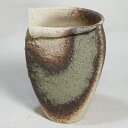 10号 古陶扇面 花入 信楽焼 陶器 花器 花瓶 彩り屋