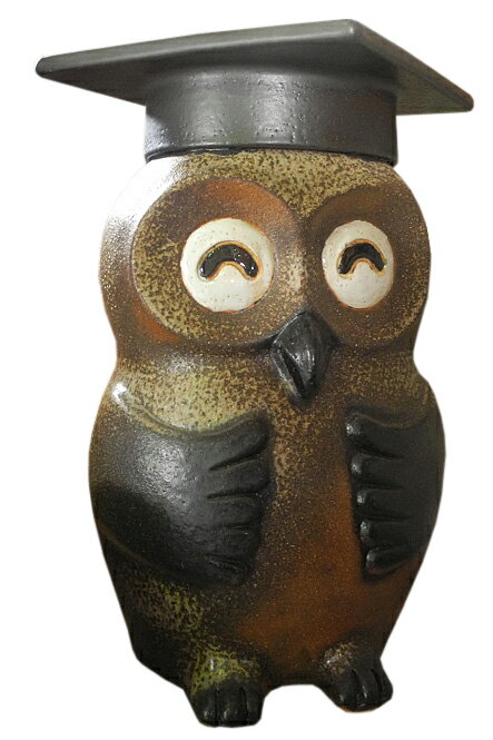 樂天商城 - 知恵ふくろう (細目) 13号信楽焼 陶器 置物 梟 フクロウ 縁起物 開店祝い 新築祝い 引越し祝い プレゼント 贈り物 ギフト 彩り屋