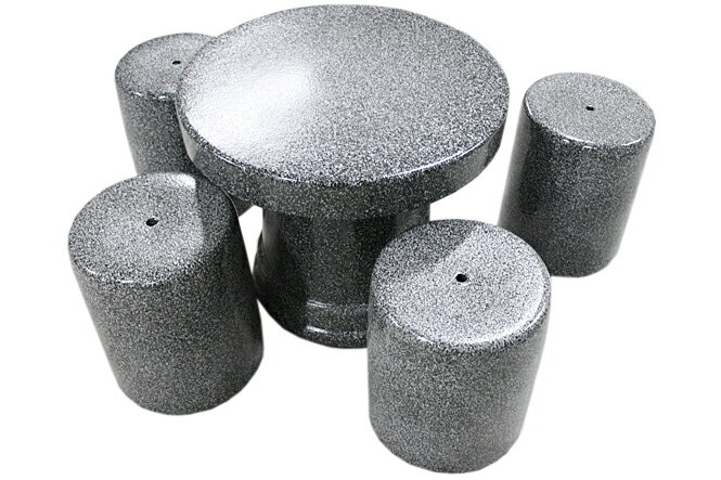 【10%OFF】信楽焼 ガーデンテーブル 20号 石肌テーブルセット 5点 a130-07 陶器 テーブル 彩り屋【楽天スーパーセール】