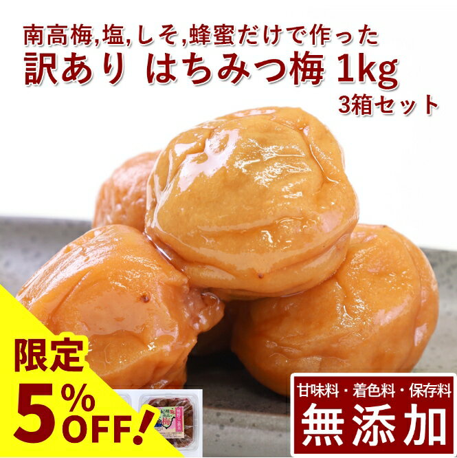 【5%OFF】訳あり 南高梅 梅干し はちみつ 3kg紀州南