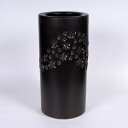 傘立て 陶器 信楽焼 黒釉小花 傘立 スリム 開店祝い 新築祝い 引越し祝い 贈り物 ギフト プレゼント 玄関収納 玄関先 彩り屋