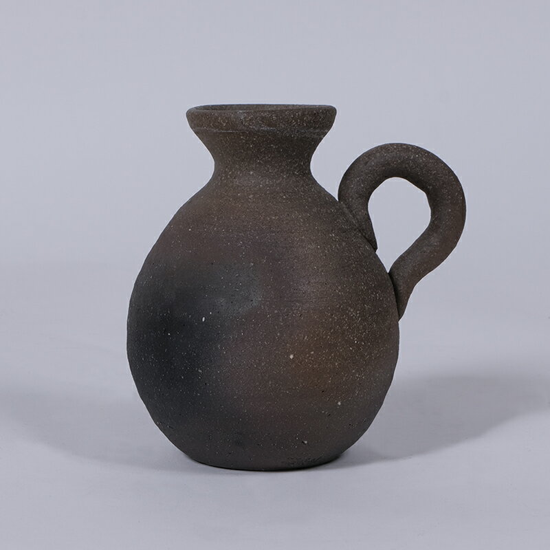 【ヴィンテージ商品 在庫限り】徳利型 手付 花入れ 焼締め 花瓶 小さめ 小瓶 陶器 おしゃれ 信楽焼 開..