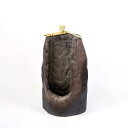 【10%OFF】信楽焼 陶器 湧き水つくばい けいめい(竹・照明器具・循環モーター付) 循環式 電動 庭 自宅用 店舗用 プレゼント彩り屋【スーパーセール】