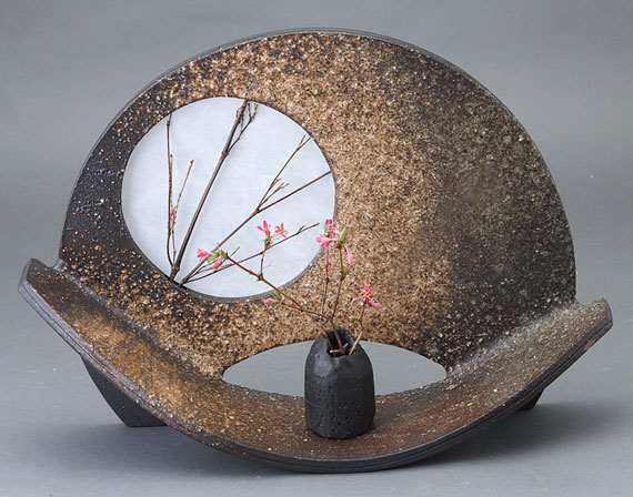 【10%OFF】扇型 花器(大) 信楽焼 陶器 花器 花瓶 彩り屋【楽天スーパーセール】