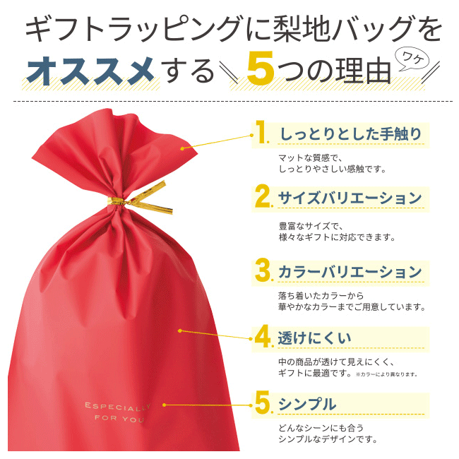 梨地バッグ ラッピング袋 ラッピングバッグ ポリ袋　ビニールバッグ　ビニール袋 袋 ギフト袋 ギフトバッグ 無地 ラッピング用品 平袋 カラー 色 梨地 ラッピング プレゼント ギフト プチギフト