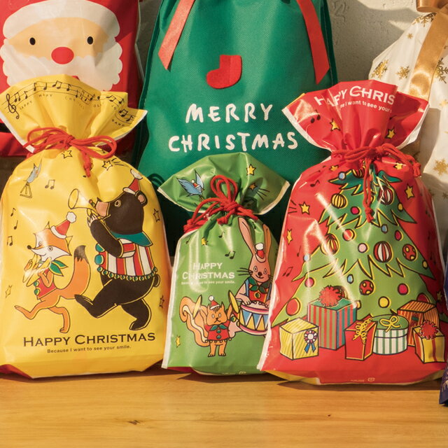 1枚 少量 少し 枚 クリスマス ジョリーバンド ギフト巾着 巾着 クリスマス ラッピング袋 クリスマス ラッピングバッグ ポリ袋 巾着バッグ ビニールバッグ ビニール袋 クリスマスラッピング ギフト袋 ギフトバッグ プレゼント ギフト ラッピング 袋 おしゃれ かわいい