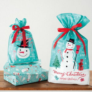 1～2枚 少量 少し 枚 クリスマス ミントブルー リボン付ギフトバッグ クリスマス ラッピングバッグ リボン付 リボンバッグ ポリ袋 ビニールバッグ 巾着 巾着バッグ ラッピング袋 プレゼント ギフト ラッピング 袋 リボン ラッピングバッグ おしゃれ かわいい