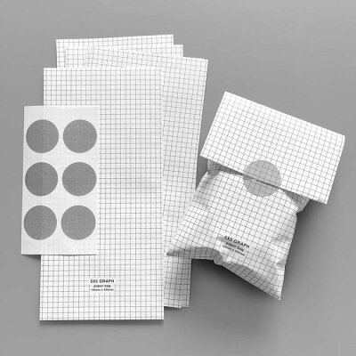 【KNOOPWORKS/クノープワークス】GRAPH 方眼 ペーパーバッグ 平袋 包装 角封筒 長封筒 クラフト封筒 封筒 紙袋 ラッピング スタイリッシュ レトロ モノトーン モダン おしゃれ プレゼント ギフト プチギフト ラッピング ブラック ホワイト モノクロ かわいい おしゃれ