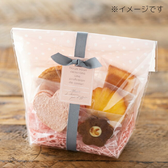 2枚 ドット OPP スタンドバッグ リボン付き ファンシーバッグ 透明袋 クリアバッグ ラッピング ギフト プチギフト プレゼント ビニールバッグ ビニール袋 ラッピングバッグ 柄 北欧 包装 菓子 洋菓子 スイーツ 袋 透明 おしゃれ かわいい 大量 少量 沢山 少し 枚