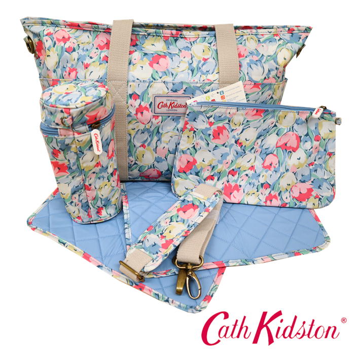 楽天いろは堂本店Cath Kidston キャスキッドソン 623957 マザーズトート ペインテッド チューリップ スカイブルー 正規品 新品 子供用 マザーズバック ブランド 出産祝い ベビーギフト おしゃれ 可愛い ギフト プレゼント 誕生日 贈り物 ブラックフライデー クリスマス