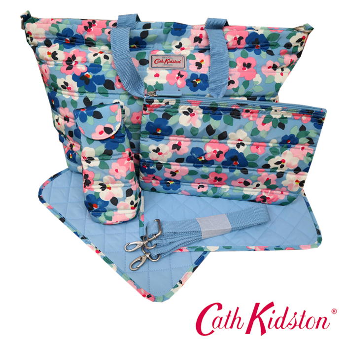 楽天いろは堂本店Cath Kidston キャスキッドソン 647113 ナッパーバッグ ラージペインテッド パンジーズ グレーブルー 正規品 新品 子供用 マザーズバック ブランド 出産祝い ベビーギフト おしゃれ 可愛い ギフト プレゼント 誕生日 贈り物 ブラックフライデー クリスマス