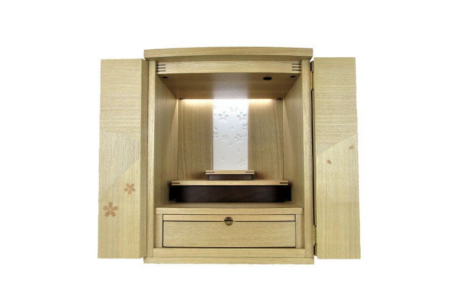 送料無料 仏壇 モダン コンパクト リスン203 タモ 17号 小型 上置リビング仏壇 現代仏壇 家具調仏壇 インテリア おしゃれ 桜