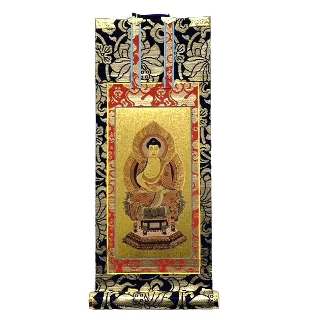 Rakuten - 【在庫処分】仏壇用掛軸 本尊 中央 座釈迦 釈迦如来 禅宗 蓮華金襴表装 上仕立 20代