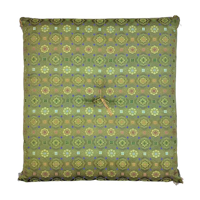 Rakuten - 仏壇座布団 御前座布団 お寺様用 圧縮綿 燭甲華紋 利休 緑 お寺様用座布団 住職用座布団 法事用座布団 仏壇 住職 座布団 お仏壇 法事 法要 お坊さん お寺 仏事 お盆 お彼岸 仏前座布団 仏壇用品