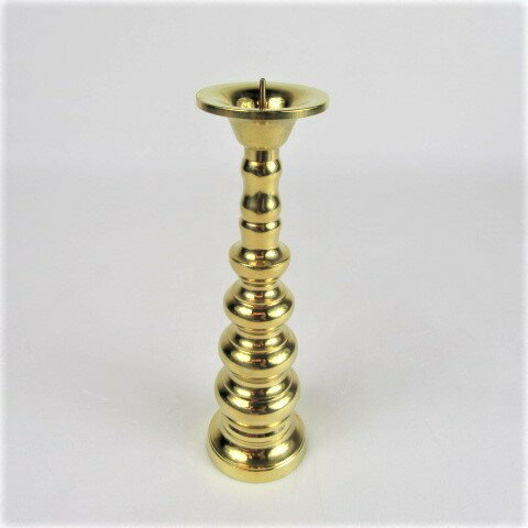 【在庫処分】仏具 ローソク立 上丸火立 磨 5.5寸 A