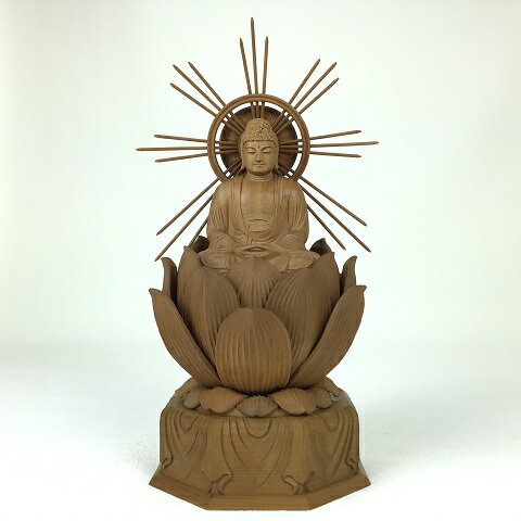 仏像 紅檀 バヌアツ白檀 特奉蓮 八角台座 釈迦如来 矢後光 2.5寸 座釈迦 曹洞宗 臨済宗 天台宗 禅宗 釈..